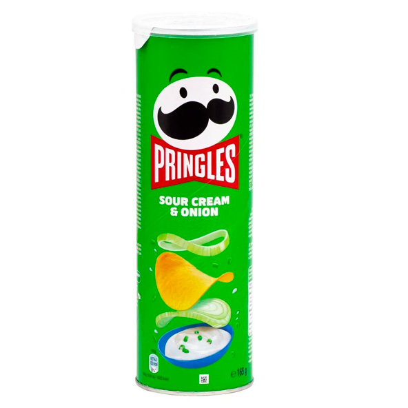 Smetana va piyoz ta’mli Pringles chipslari, 165 gr