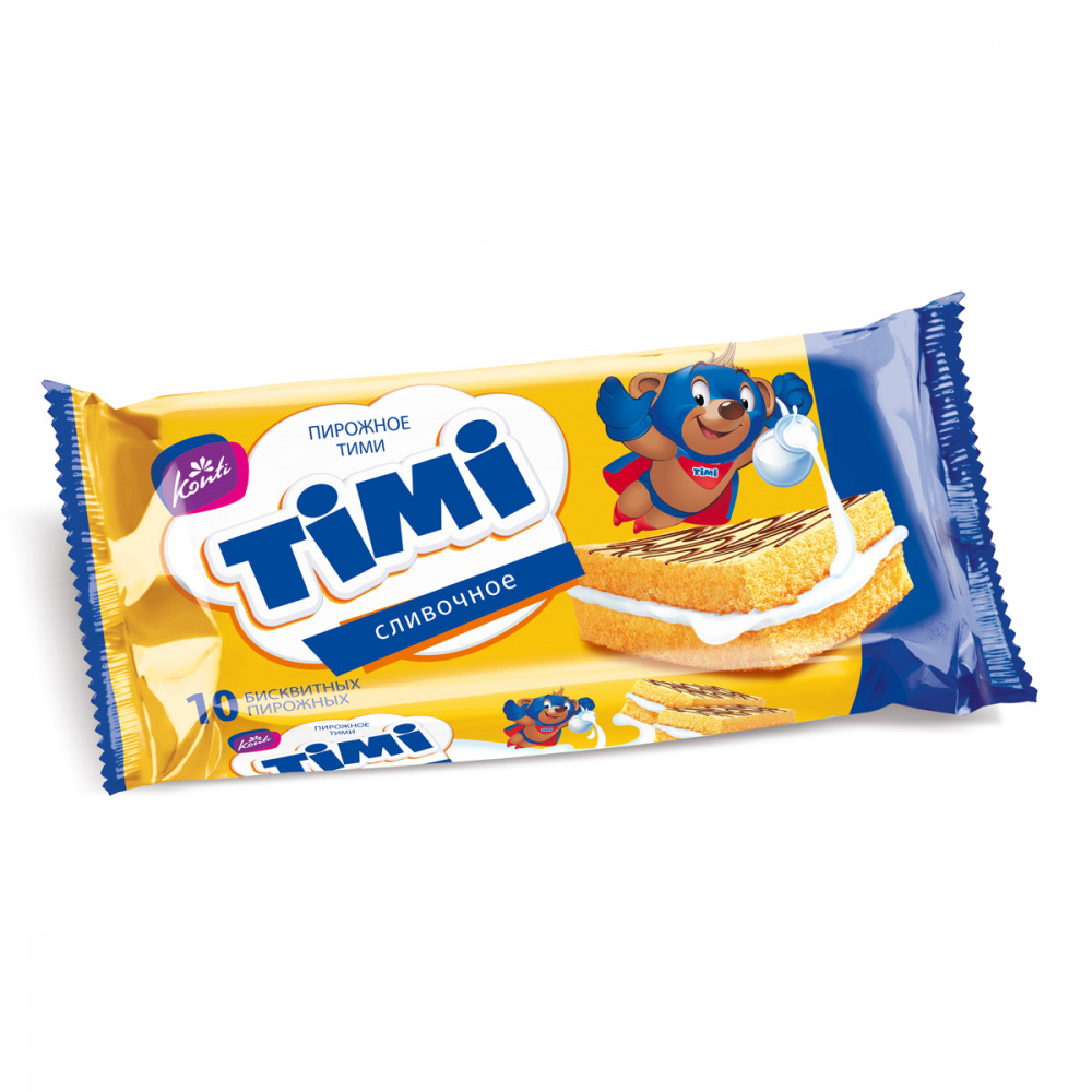 Biskvitli kek qaymoqli va malinali Timi 10 dona