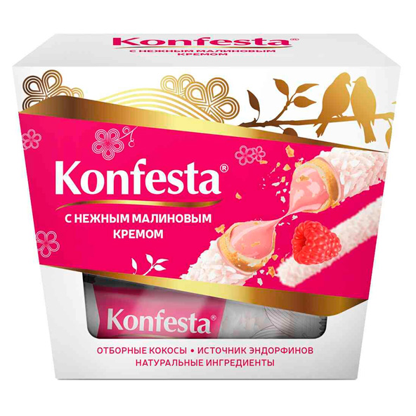 Konfesta kokos bilan to'ldirilgan konfet to'plami 150 gr