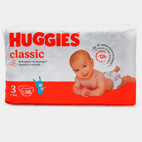 Huggies classic 3 lik 5-9 kg 1/58